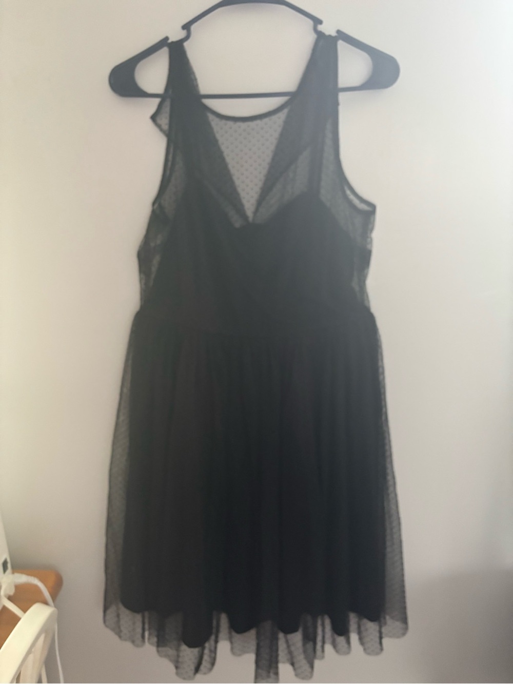 Black Mesh Overlay Party Dress
